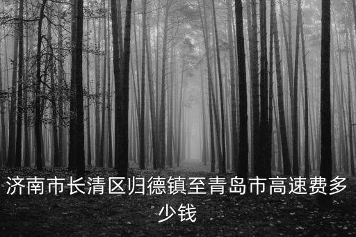 濟(jì)南市長清區(qū)歸德鎮(zhèn)至青島市高速費(fèi)多少錢