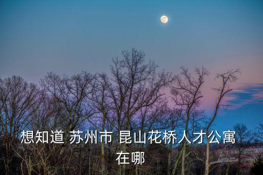 想知道 蘇州市 昆山花橋人才公寓 在哪