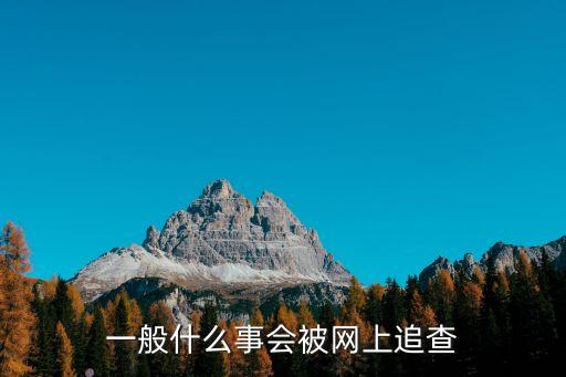 一般什么事會被網(wǎng)上追查