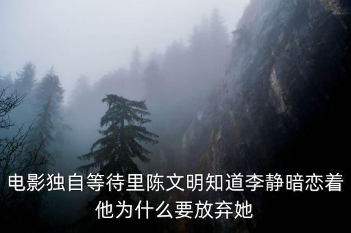 電影獨自等待里陳文明知道李靜暗戀著他為什么要放棄她