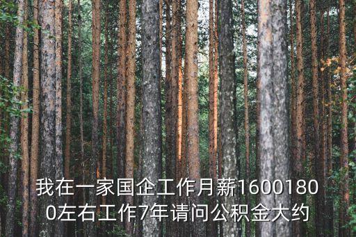 我在一家國(guó)企工作月薪16001800左右工作7年請(qǐng)問公積金大約
