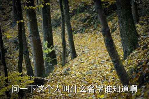 問(wèn)一下這個(gè)人叫什么名字誰(shuí)知道啊