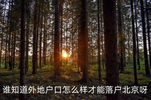 落戶北京，如何能辦一個(gè)北京戶口啊