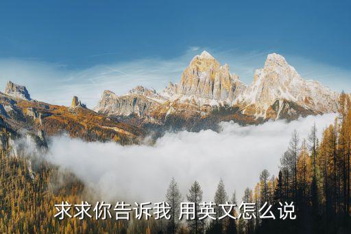 求求你告訴我 用英文怎么說