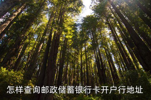 怎樣查詢郵政儲蓄銀行卡開戶行地址