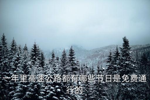 一年里高速公路都有哪些節(jié)日是免費(fèi)通行的
