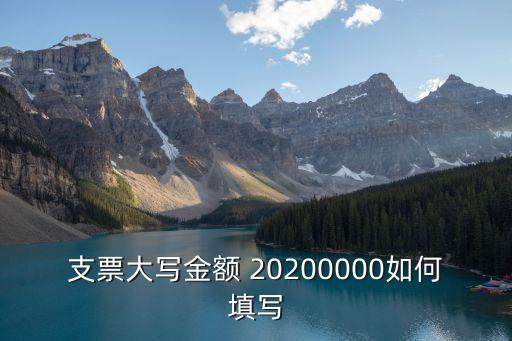 支票大寫金額 20200000如何填寫