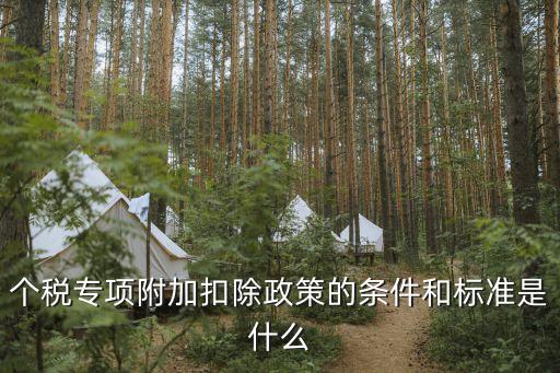 個稅專項附加扣除政策的條件和標(biāo)準(zhǔn)是什么