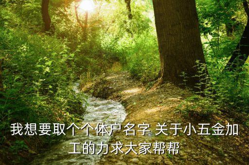 個(gè)體工商戶名字大全集，我想要取個(gè)個(gè)體戶名字 關(guān)于小五金加工的力求大家?guī)蛶?/></a></span><span id=