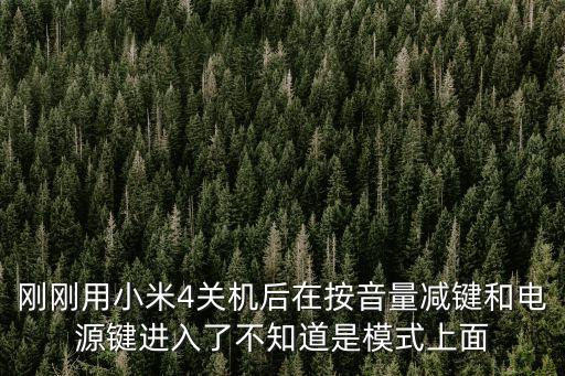 剛剛用小米4關(guān)機后在按音量減鍵和電源鍵進入了不知道是模式上面