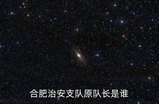 合肥治安支隊(duì)原隊(duì)長(zhǎng)是誰