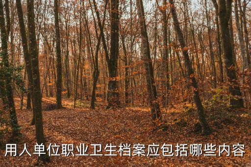 職業(yè)衛(wèi)生檔案，職業(yè)衛(wèi)生檔案包括份a 6 b 5 c 4 d 3