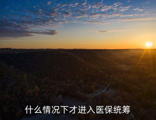 什么情況下才進(jìn)入醫(yī)保統(tǒng)籌