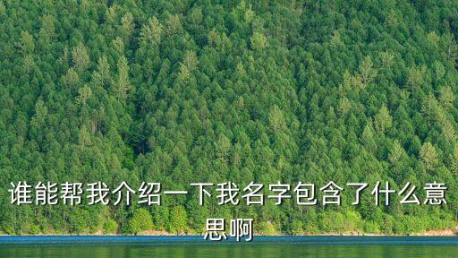 誰(shuí)能幫我介紹一下我名字包含了什么意思啊