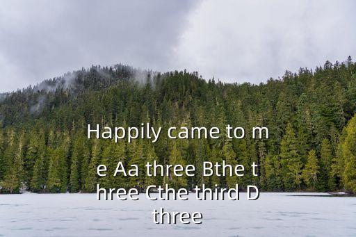 Happily came to me Aa three Bthe three Cthe third Dthree
