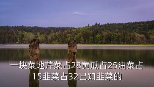 一塊菜地，一塊菜地芹菜占28黃瓜占25油菜占15韭菜占32已知韭菜的