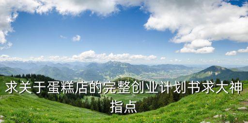 蛋糕店創(chuàng)業(yè)計劃書，怎么寫開個蛋糕店的計劃書