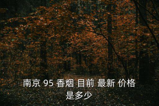 南京 95 香煙 目前 最新 價(jià)格是多少