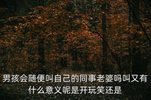 同事老婆，男孩會隨便叫自己的同事老婆嗎叫又有什么意義呢是開玩笑還是