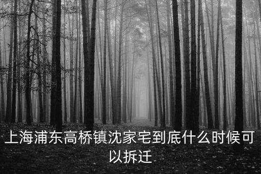 上海浦東高橋鎮(zhèn)沈家宅到底什么時(shí)候可以拆遷