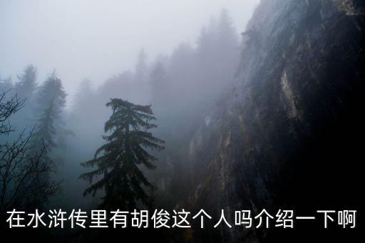 在水滸傳里有胡俊這個人嗎介紹一下啊