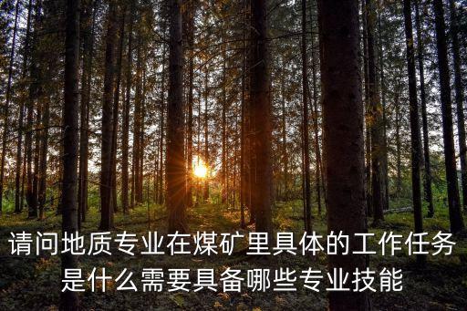 煤礦地質(zhì)工作規(guī)定，請問地質(zhì)專業(yè)在煤礦里具體的工作任務(wù)是什么需要具備哪些專業(yè)技能