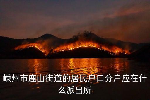 嵊州市鹿山街道的居民戶口分戶應(yīng)在什么派出所