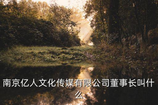 南京億人文化傳媒有限公司董事長(zhǎng)叫什么
