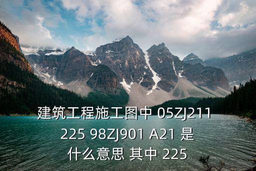 建筑工程施工圖中 05ZJ211 225 98ZJ901 A21 是什么意思 其中 225