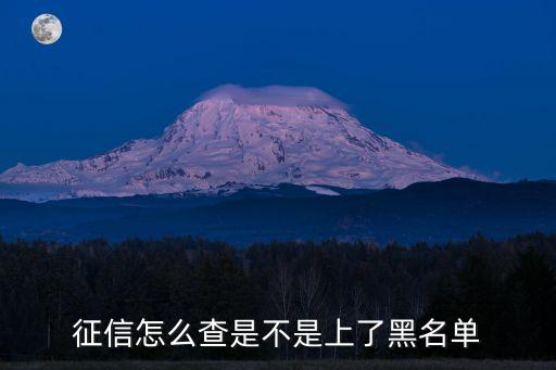 征信怎么查是不是上了黑名單