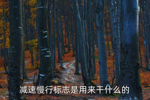 減速慢行標志是用來干什么的