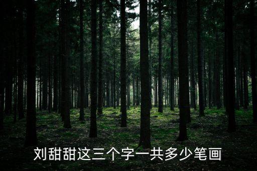 劉甜甜這三個字一共多少筆畫