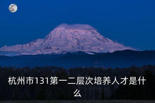 杭州市131第一二層次培養(yǎng)人才是什么