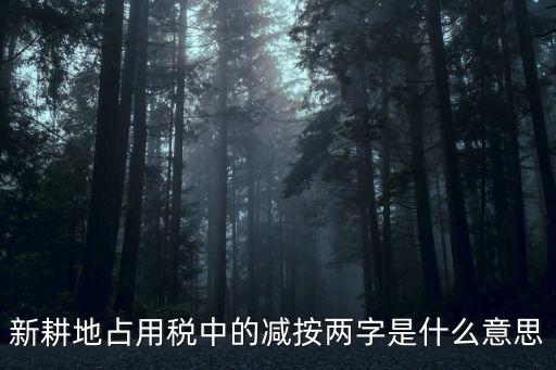 新耕地占用稅中的減按兩字是什么意思