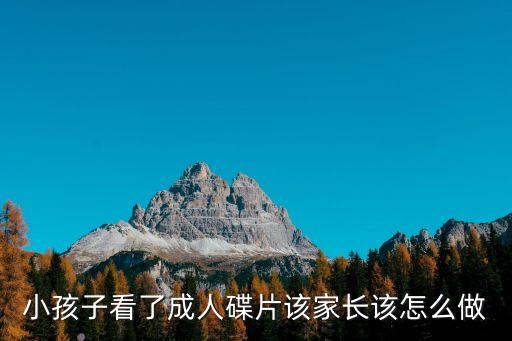 小孩子看了成人碟片該家長(zhǎng)該怎么做
