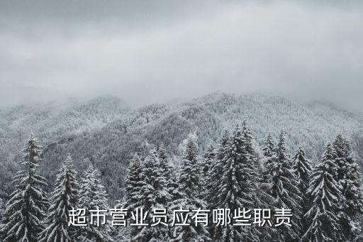 超市營業(yè)員，超市營業(yè)員主要做什么的