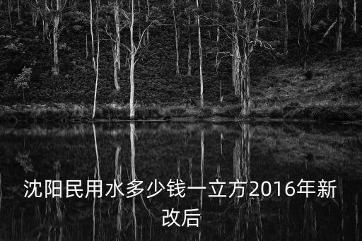 沈陽民用水多少錢一立方2016年新改后
