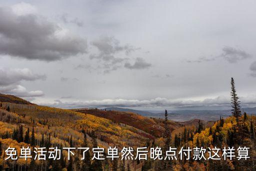 免單活動下了定單然后晚點付款這樣算