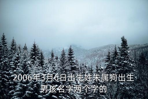 2006年3月6日出生姓朱屬狗出生男孩名字兩個(gè)字的
