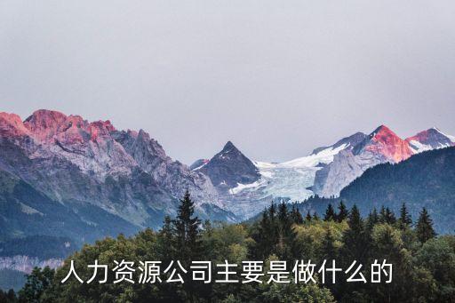 人力資源公司主要是做什么的