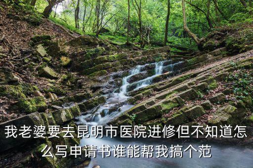 我老婆要去昆明市醫(yī)院進(jìn)修但不知道怎么寫申請(qǐng)書誰(shuí)能幫我搞個(gè)范