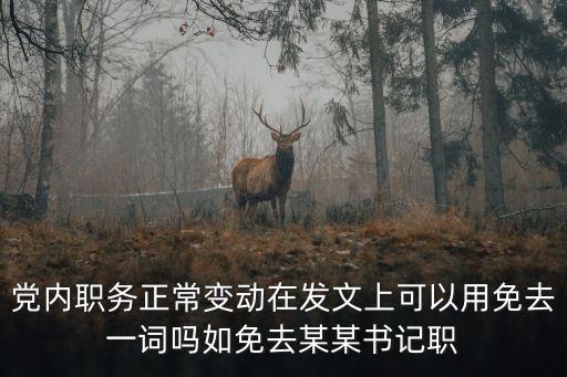 黨內(nèi)職務(wù)正常變動(dòng)在發(fā)文上可以用免去一詞嗎如免去某某書(shū)記職