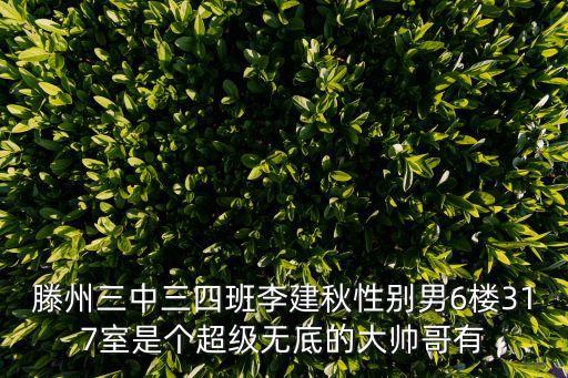 滕州三中三四班李建秋性別男6樓317室是個超級無底的大帥哥有