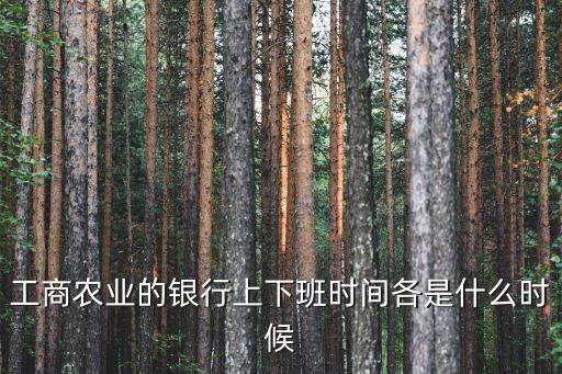 工商農(nóng)業(yè)的銀行上下班時間各是什么時候