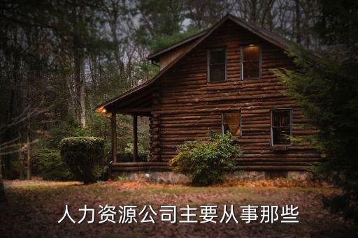 人力資源公司主要從事那些