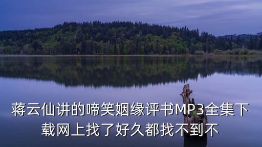 蔣云仙講的啼笑姻緣評(píng)書(shū)MP3全集下載網(wǎng)上找了好久都找不到不