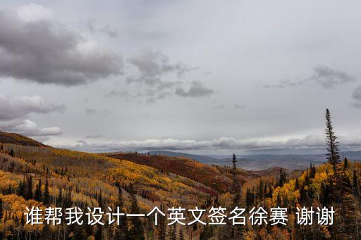 誰幫我設(shè)計(jì)一個(gè)英文簽名徐賽 謝謝
