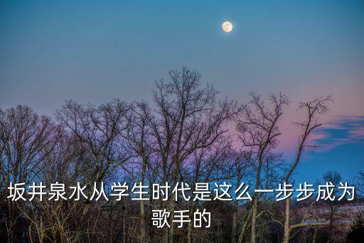 坂井泉水從學(xué)生時代是這么一步步成為歌手的