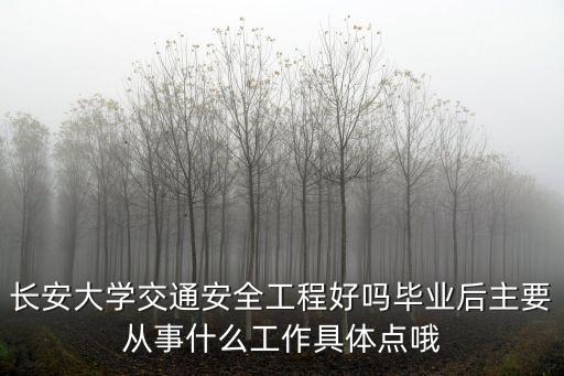 交安工程，長安大學交通安全工程好嗎畢業(yè)后主要從事什么工作具體點哦