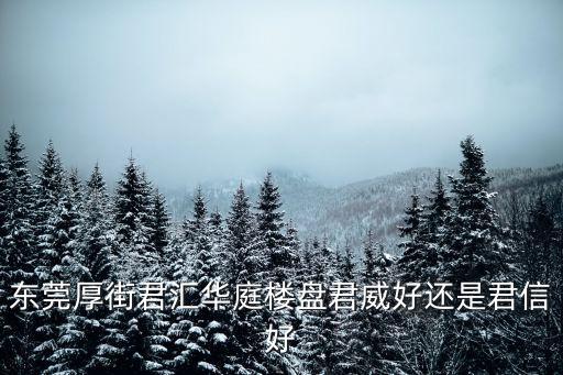 東莞厚街君匯華庭樓盤君威好還是君信好